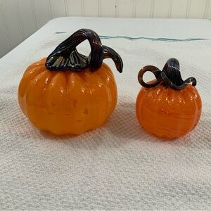 Glass Pumpkin Decor Set